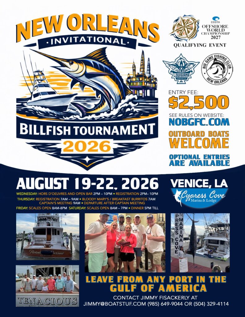 2026 New Orleans Invitational Billfish Tournament flyer