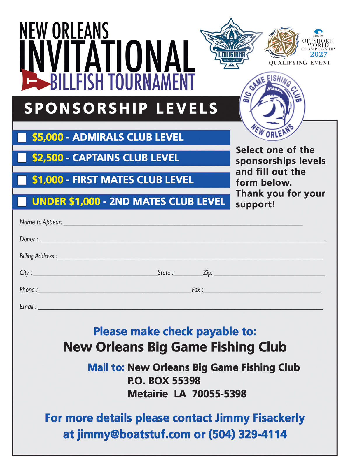 2026 NOIBT Sponsor Form